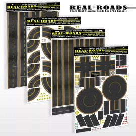 Real Roads 1/64 Scale Model Real Roads Fits Matchbox Roadway, Hot Wheels Road Set Slot Cars - Style 5 - Super Kit (Includes Style 1, 2, 3, 4)