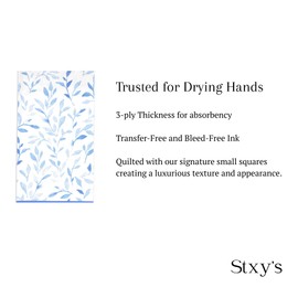 Stxy's (3ply) Paper Napkins Blue and White Guest Napkins Dinner Napkin Disposable (45ct) Decorative Paper Guest Towels disposable bathroom, Costal Summer Party Light Blue Napkin for Boys Baby Shower