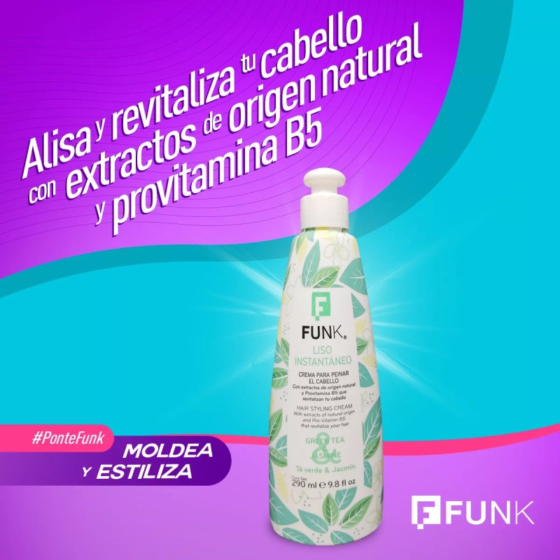 Funk, Crema Para Peinar, Cabello Lacio, 290 Ml