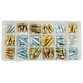 90 PCS 18 Types Brake Valve Screw Assortment, Brake Caliper & Wheel Cylinder Bleeder Screw, Standard SAE & Metric Bleeding Screws Bleed Kit Replace 30300