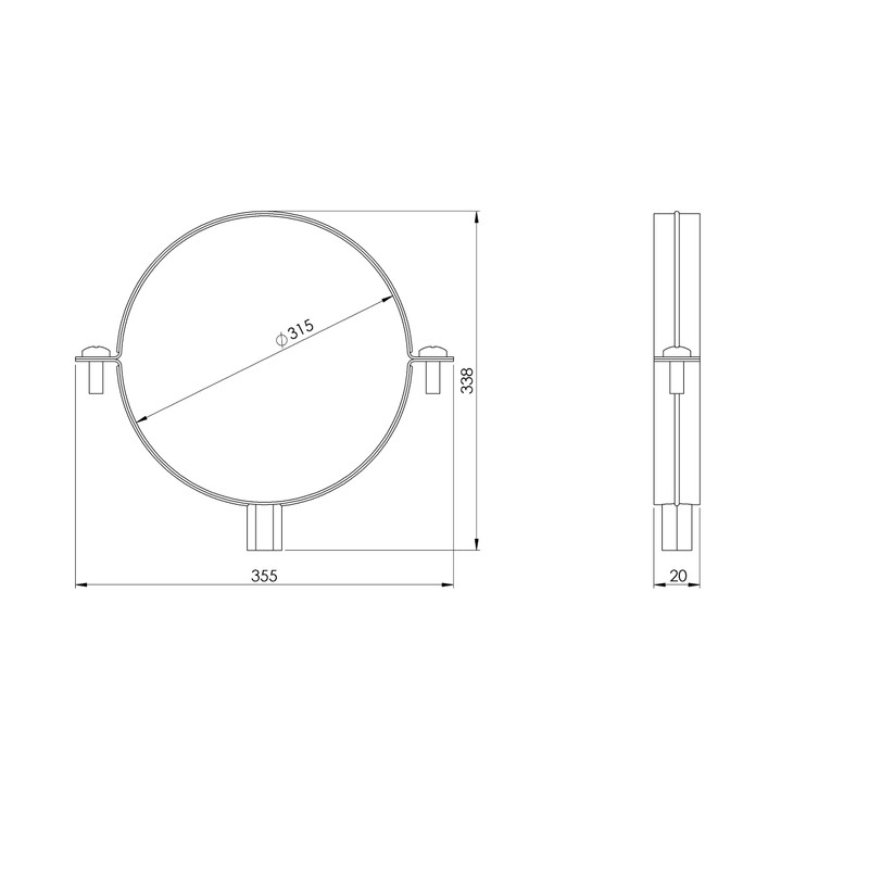 Diameter 315 mm pipe clamp spiral duct pipe holder pipe