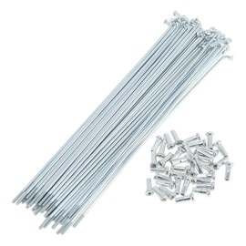 A ABSOPRO 36 Set 14G Bicycle Spokes 165mm Bike Wheel Spokes Galvanized Carbon Steel Silver Tone