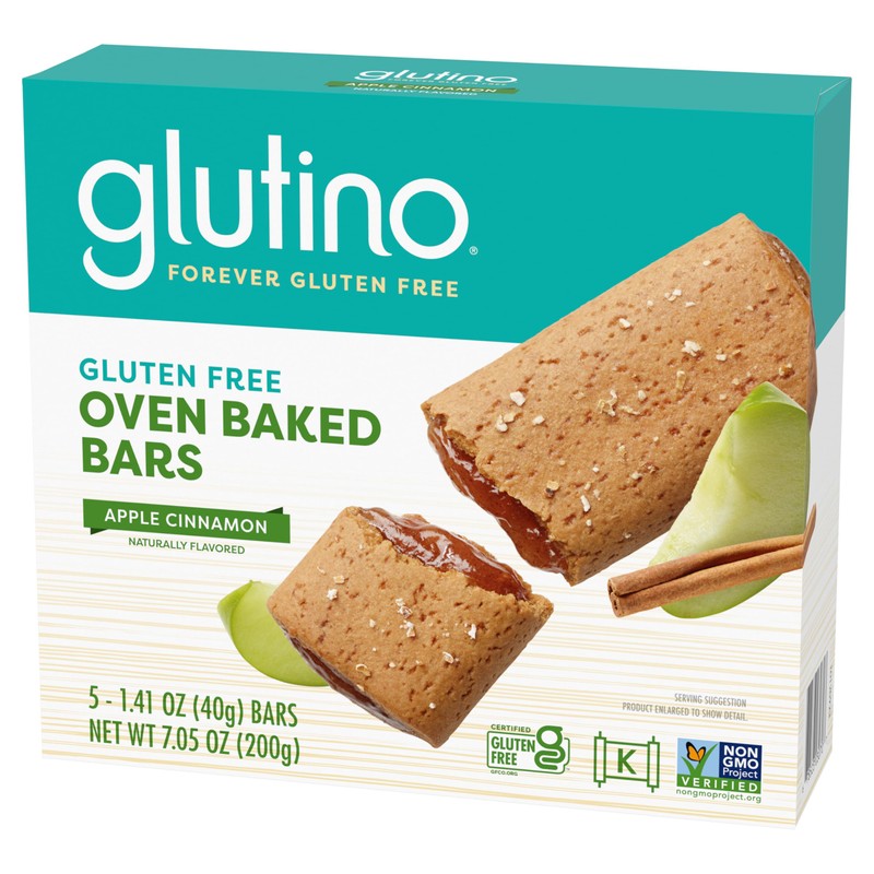 Glutino Gluten Free Oven Baked Bar, Apple Cinnamon, Naturally Flavored,