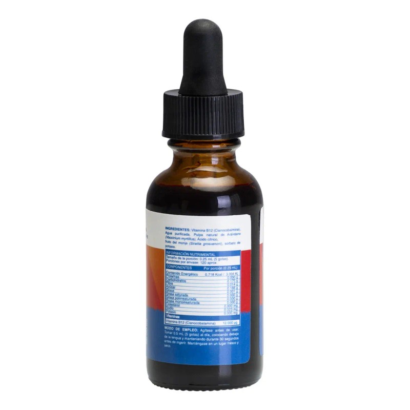 Paquete Botellas Vitamina B12 Líquida Sublingual Bioganic Vegana Azucar Gluten