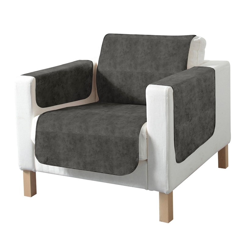 Erwin Müller Armrest Protectors Pack of 2 Suede Look Grey