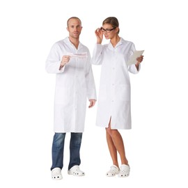KODAMA White Laboratory Coat 100% Cotton - Press Stud Fastening, white, XXL