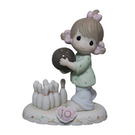 Precious Moments Brunette Girl Bowling Age 10 Figurine