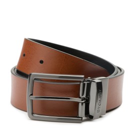Riemen & Co DTCH.FIT Connor Reversible Leather Belt Black & Cognac - Adjustable Buckle in Gunmetal - 3.5 cm Wide, Black/cognac