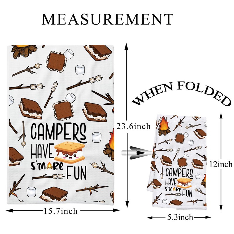PLITI Camping Kitchen Towel Happy Camper Gift Campers Have’s More