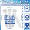 50 Pcs Blue Ocean Fish Plastic Cups with Lids and