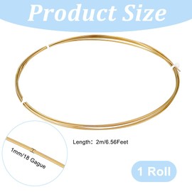 BENECREAT 18 Gauge Gold Anodized Titanium Wire, 6.56 Feet Round Titanium Steel Crafting Wire for Jewelry Findings Making