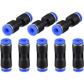 TOP-VIGOR 8Pcs 4mm Push Fit Pneumatic Fittings, 5/32” OD Quick Connect Straight Tube Air Line Connectors Kit