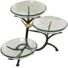 Deco 79 Glass Kitchen 3 Tiered Serving Bowl with Black