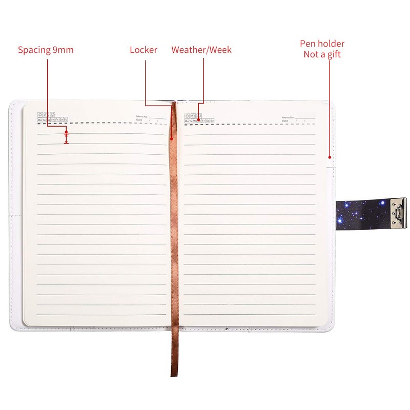 ARRLSDB A5 Creative Password Lock Journal PU Leather Combination Lock