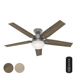 Hunter Fan 52 Inch Matte Silver Indoor Ceiling Fan with Lights and Remote Control for Kitchen, Bedroom, Living Room (Renewed)
