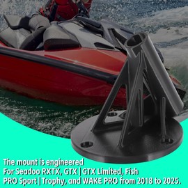 for Insta 360 Camera Rear Deck Mount for Seadoo RXPX RXTX GTX GTI GTR Fish PRO Wake PRO 2018-2025 - Fit for 114cm Invisible Selfie Stick