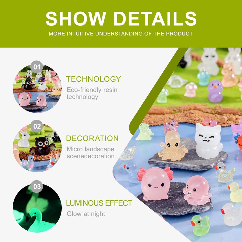jrootouh 300 Pack Mini Animals Tiny Chicken Figurines Bulk for