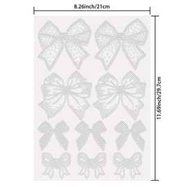 SUPERDANT Pack of 10 Rhinestone Hotfix Iron-On with Bow Ties Glitter Rhinestone Transfer Film Rhinestone Hotfix Transfer Patch for Clothes Hoodie Bags Hats