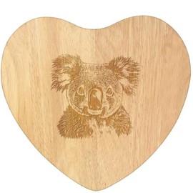 'Koala Portrait' Wooden Heart Shaped Chopping/Cutting Board (WB00084855)