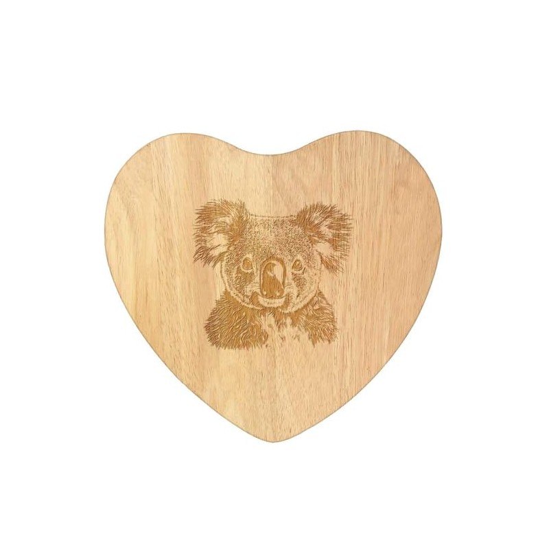 'Koala Portrait' Wooden Heart Shaped Chopping/Cutting Board (WB00084855)