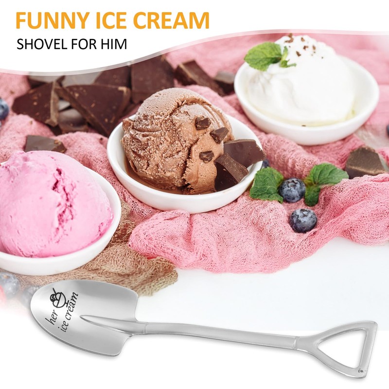 Set of 2 Ice Cream Spoons with Engraving, Reusable Coffee