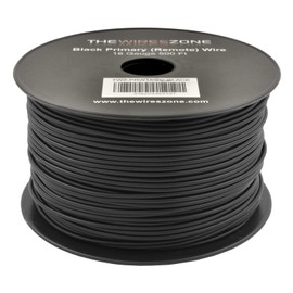 The Wires Zone 18 Gauge AWG 500' Feet ft Stranded Primary Remote Wire Cable (Black)