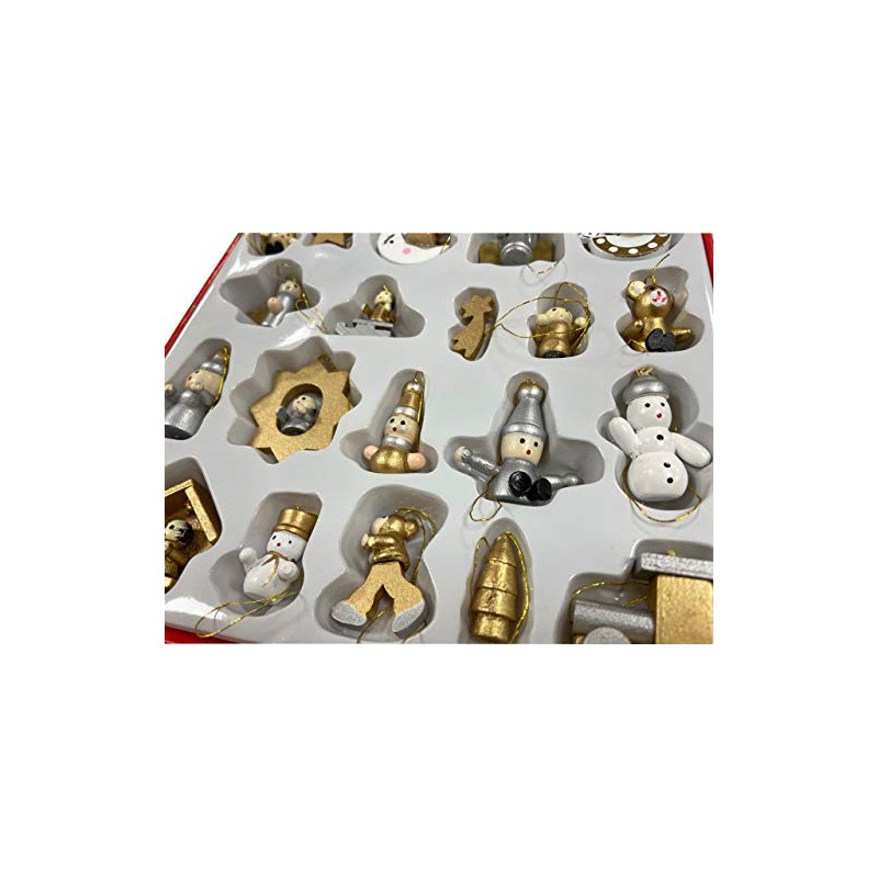 20 Wooden Christmas Tree Decorations Fine Detail Hand Made Traditional