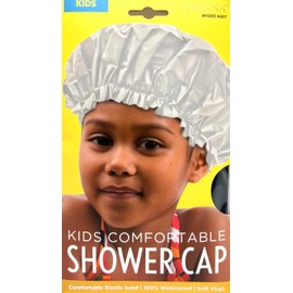 DONNA Kids Shower Cap, Bath Cap, Reusable Waterproof Shower Caps Plastic Reusable Shower Caps Elastic Band Bath Caps for Women, Kids (NAVY)