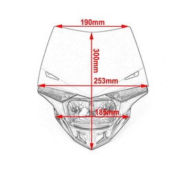 karun Bike Headlight Cowl Street Off Road LED Delight Headlamp Mask Turn Light Universal (Black)