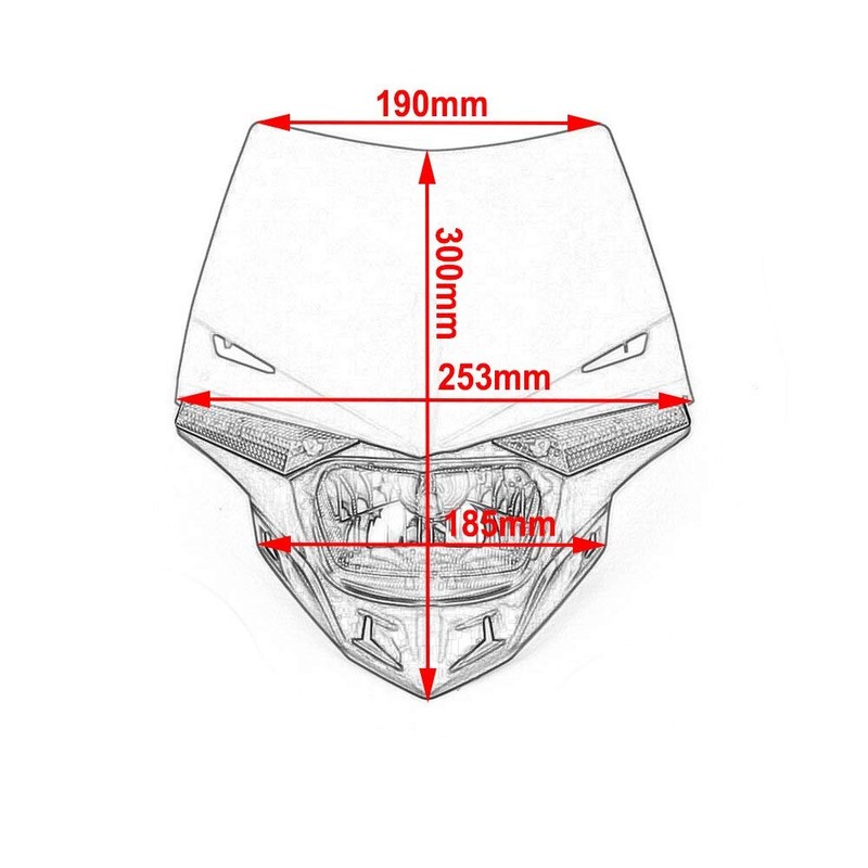 karun Bike Headlight Cowl Street Off Road LED Delight Headlamp