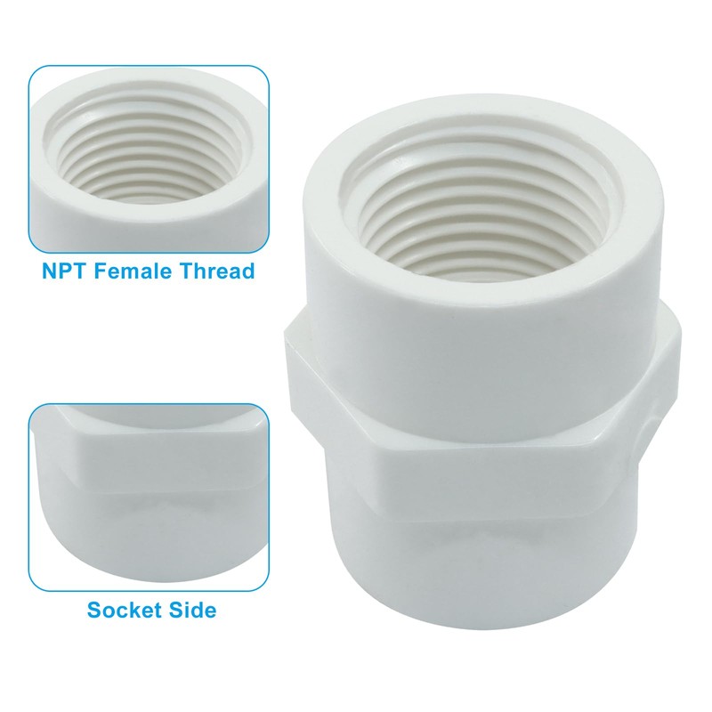OSVJE 10Pcs PVC Pipe Fittings, 1/2 inch NPT Female Thread