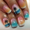 Ocean Coconut Tree Press on Nails Summer Holiday Gradient Fake