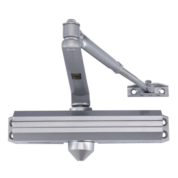 LYNN HARDWARE Medium/Heavy Duty Commercial Door Closer - DC7016 Surface Mounted, Grade 1- ADA & UL 3 Hour Fire Rated, Adjustable Size 1-6 for entrances & Aluminum storefronts- US26D Aluminum