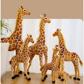 champracer Large Giraffe Plush Toy, Giraffe Cuddly Toy, Large Standing Giant Stuffed Toy Doll, Decorative Gift, Children's Toy, Brown, Yellow (80 cm, Brown)