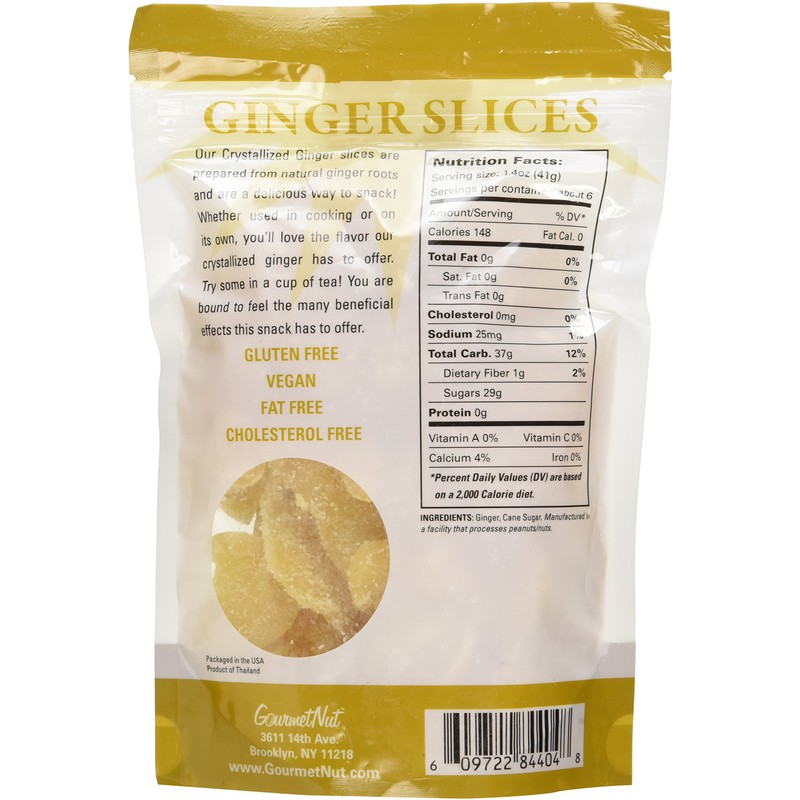 GourmetNut Gourmet on the Go Crystallized Ginger Slices (2 Pack)