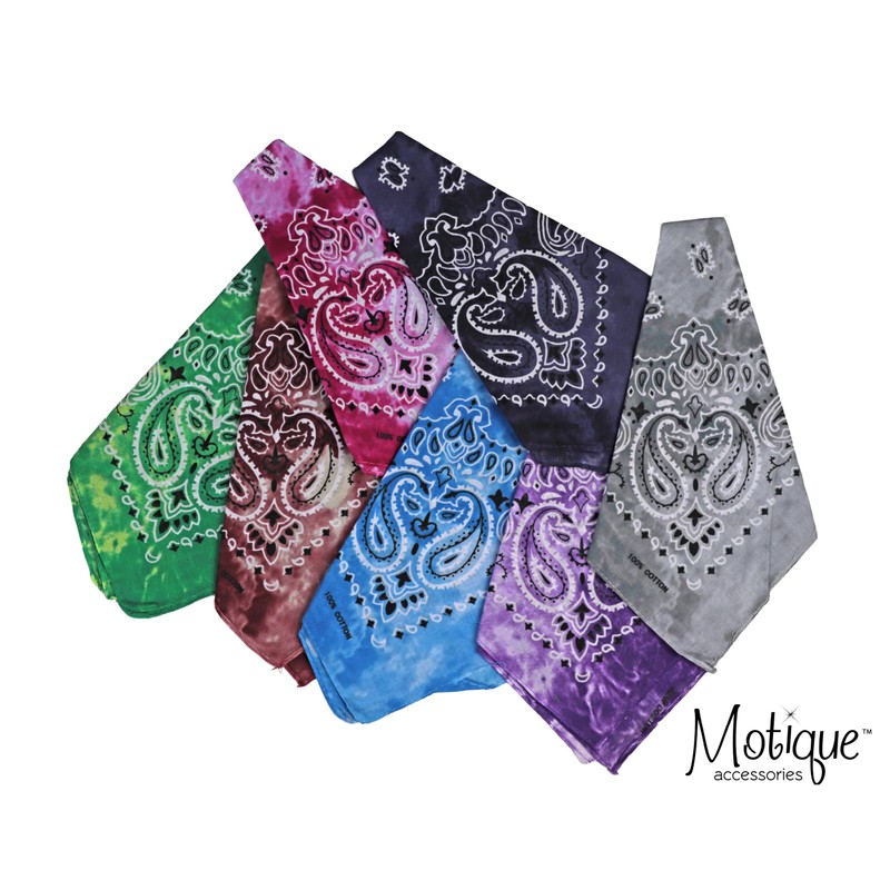 Motique Accessories Modern Tie Dye Bandana (Orange)