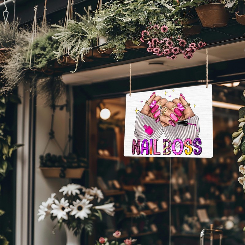 Kneaotoaji Nail Salon Wooden Hanging Signs, Nail Tech Gifts for
