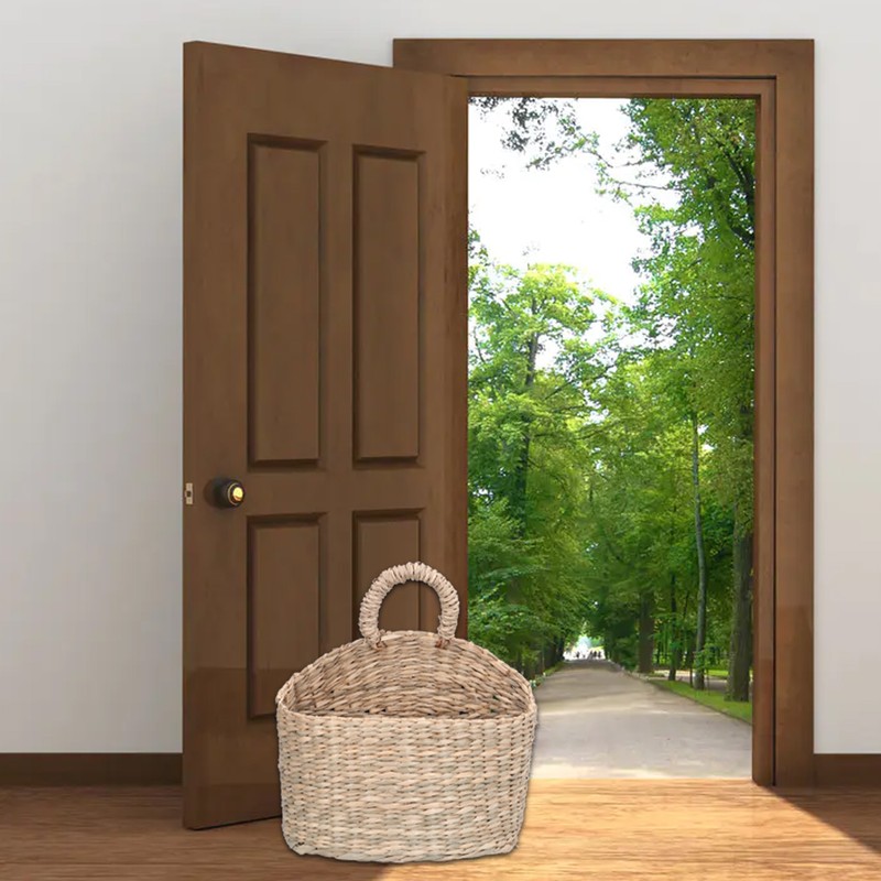 Hanging Basket Seagrass Woven Wall Hanging Storage Basket Organizer for