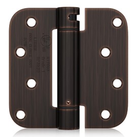 Haidms Self Closing Door Hinges 3 Pack Oil Rubbed Bronze Spring Loaded Hinges 4 Inch with 5/8" Radius Corner Adjustable Tension for Garage Exterior Door