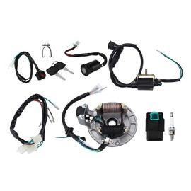 Ignition Kit, Ignition Coil CDI Spark Plug Wiring Harness Magneto Stator Kit for 50CC to 140CC Kick Start Dirt Pit Bike ATV