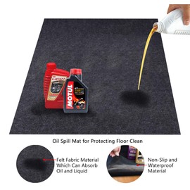 CONVELIFE Felt Fabric Absorbent Material Garage Floor Oil Spill Mat,Under Sink Mat, Protects Garage Floor(36inches x 48inches)