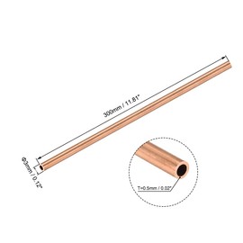 TA-VIGOR 3Pcs Copper Round Tube, 3mm OD 0.5mm Wall Thickness 300mm Long Straight Pipe Tubing for Hobbies, Crafts, Building Models, Building Decorations, Frames, Industrial, Gardening Products