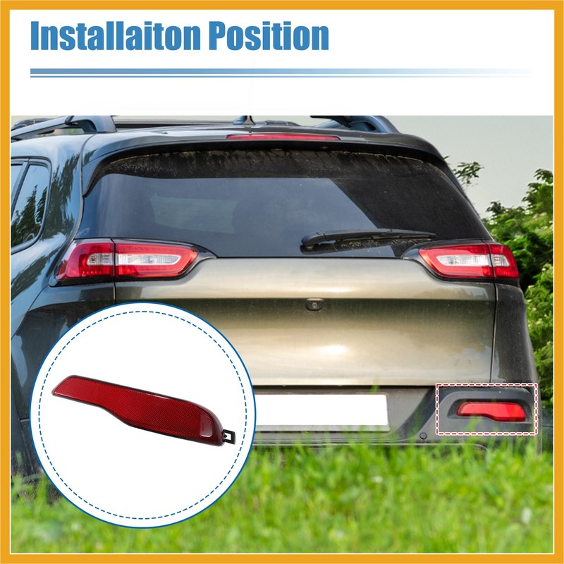 Partuto Car Rear Bumper Reflector Right for Jeep Cherokee 2014