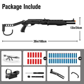 SPAS-12 Style Shell Ejecting Foam Blaster Toy Gun, Pump Action Toy Shotgun with Soft EVA Darts for Boys, Ideal for Indoor Outdoor Shooting Game or Role Play, Soft Bullet Toy Gun for Kids