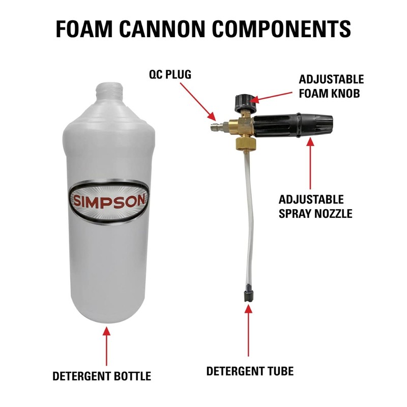 Simpson Cleaning 80271 Pressure Washer Foam Cannon with 1/4 Inch