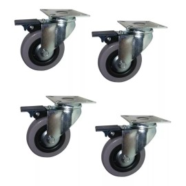 LIZOFERTAS Rodaja Giratoria Pvc Con Freno Muebles 4 Piezas