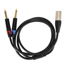 Dual 1/4 Inch to XLR Male Y Splitter Cable XLR Male to Dual 6.35mm TS Mono Plug Microphone Sound Converter Adapter 1m/3.3ft