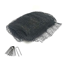 Green Vista 1/2 Inch Commercial Quality Pond & Garden Netting 20x50 Feet - Keeps Out Debris, Predators - Heavy Duty, UV Resistant, Small Mesh Size, 36 Steel Stakes