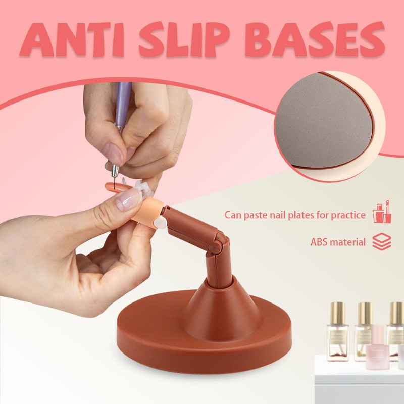 3 Pieces Practice Fingers for Acrylic Nails with Base, Tips