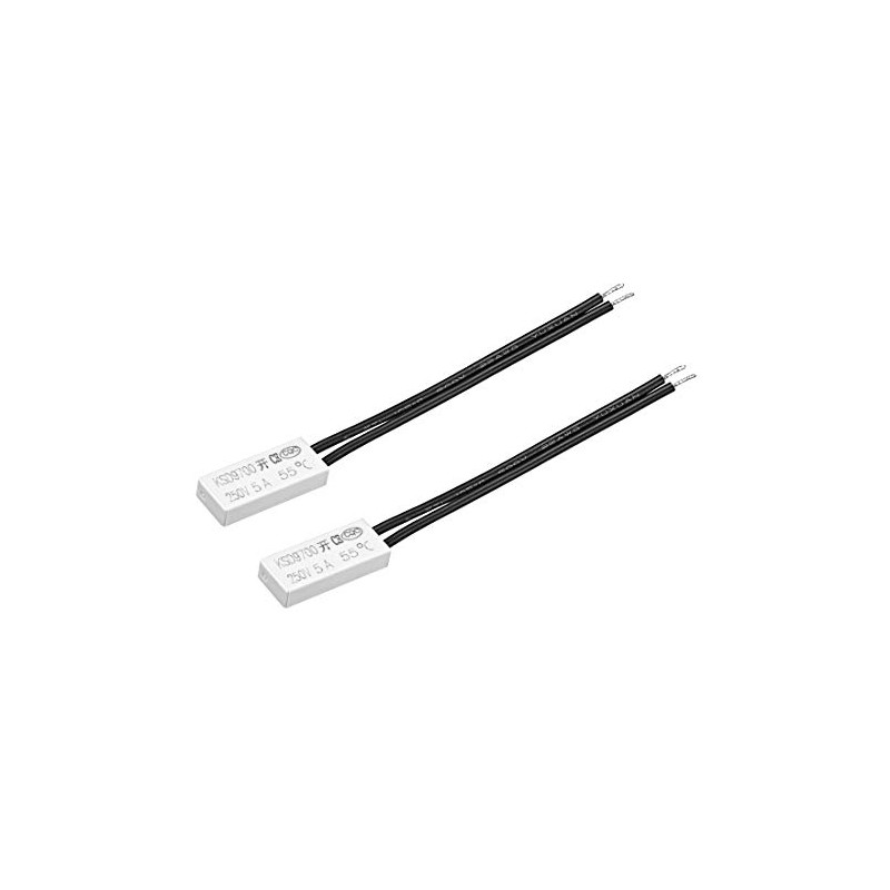 uxcell KSD9700 Thermostat, 55℃ Normally Open Temperature Switch, N.O 5A